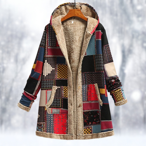 Drune | Lange Fleecejacke mit Kapuze