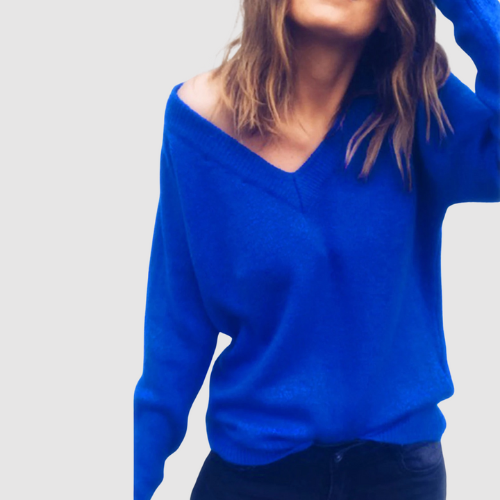Drune | Strickpullover mit V-Ausschnitt und Lockerer Halslinie