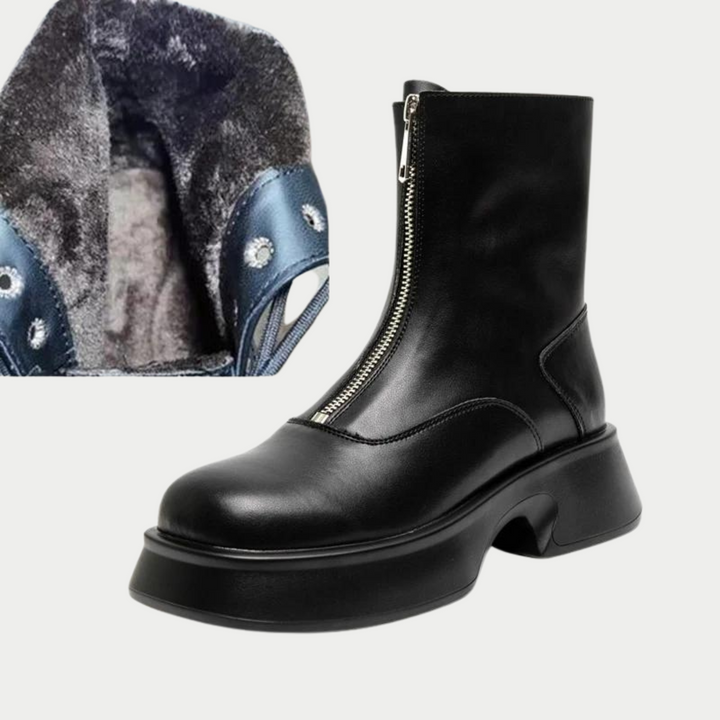 Drune | Echtes Leder Modefell Winterstiefel