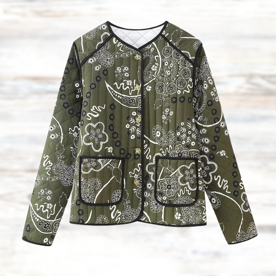Drune | Weinlesejacke mit Blumendruck