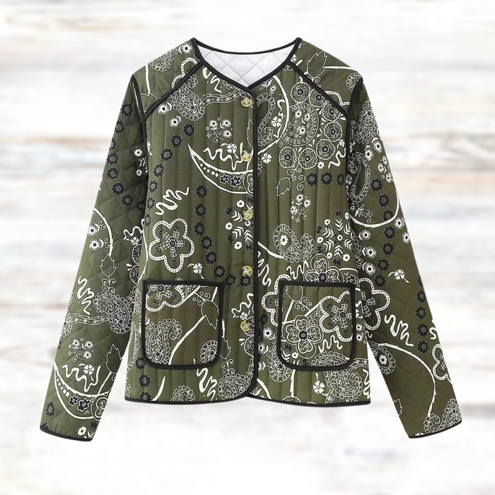 Drune | Weinlesejacke mit Blumendruck