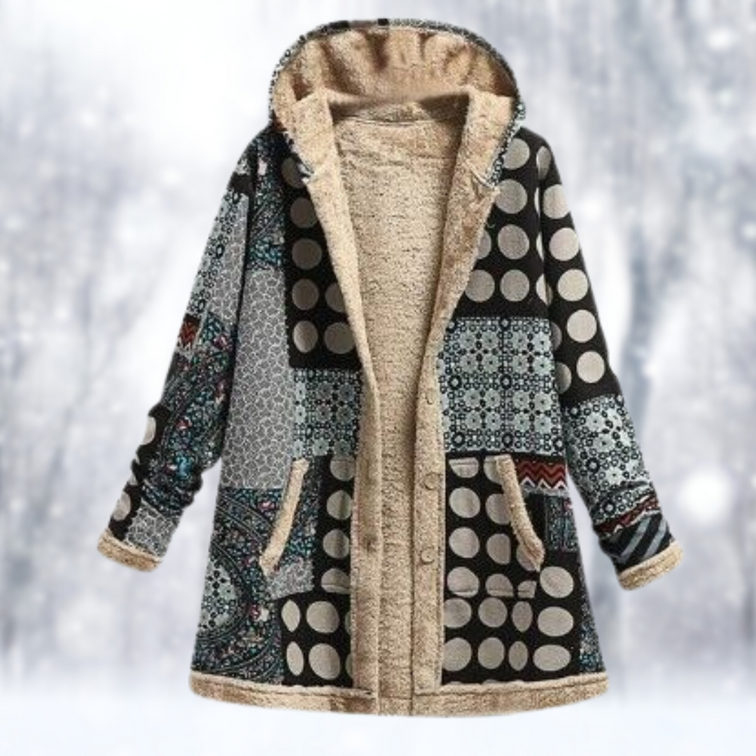 Drune | Lange Fleecejacke mit Kapuze