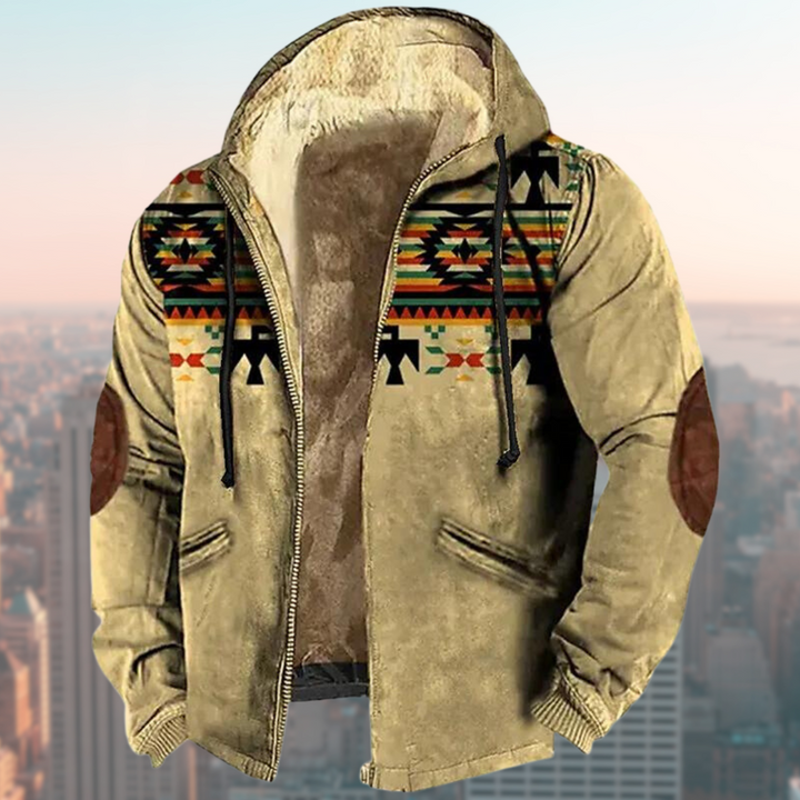 Drune | Kapuzenjacke mit Tribal-Print