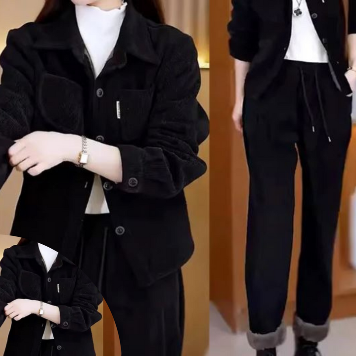 Drune | Damen Winter Weinlese Anzugjacke &amp; Hose