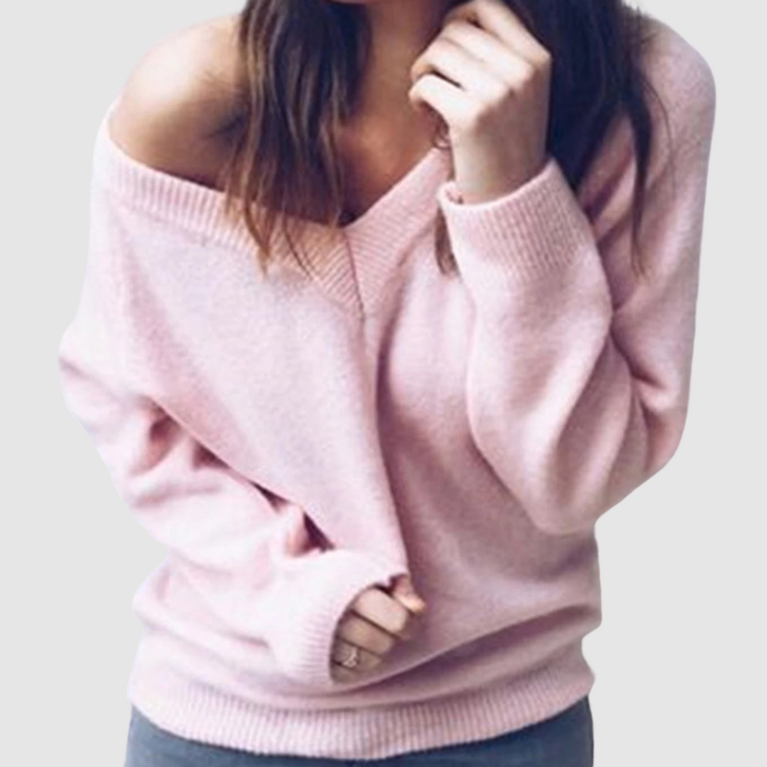 Drune | Strickpullover mit V-Ausschnitt und Lockerer Halslinie