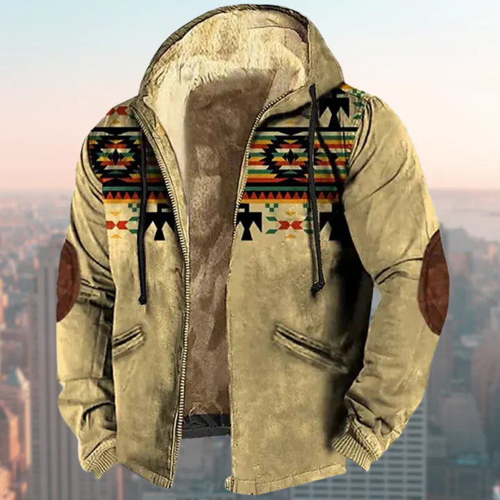 Drune | Kapuzenjacke mit Tribal-Print
