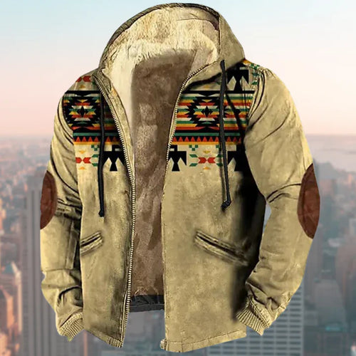 Drune | Kapuzenjacke mit Tribal-Print