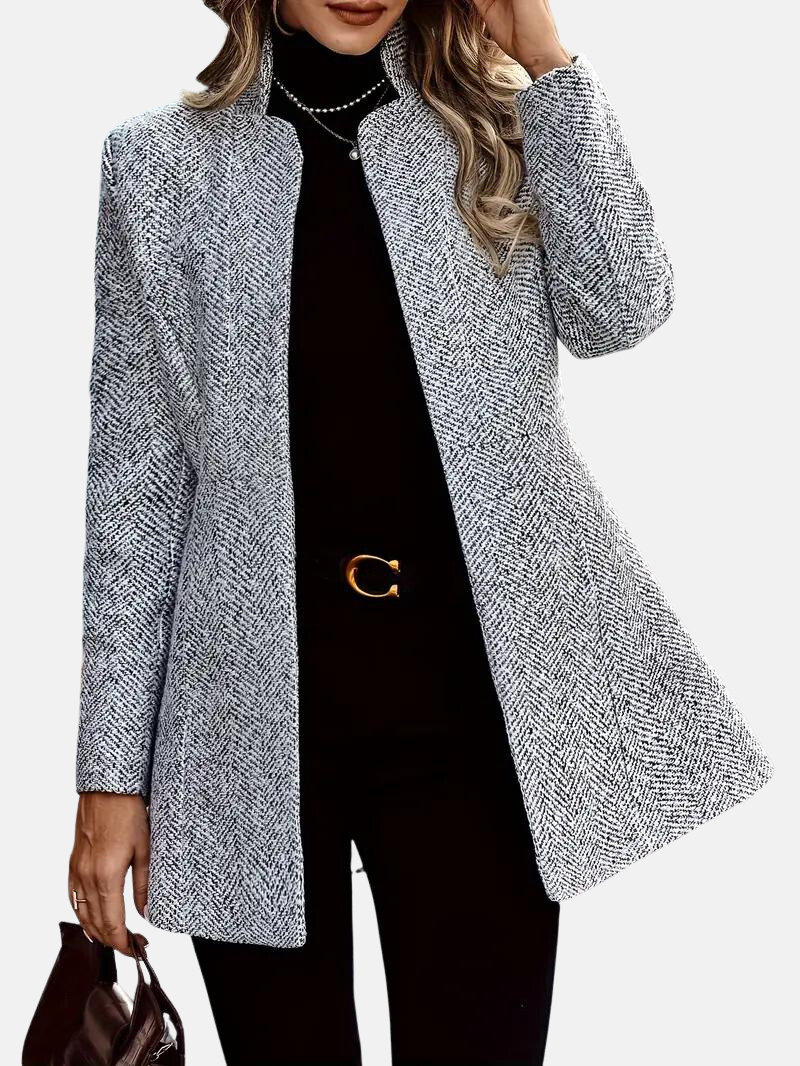 Drune | Stilvoller Damenmantel Im Tweed Look