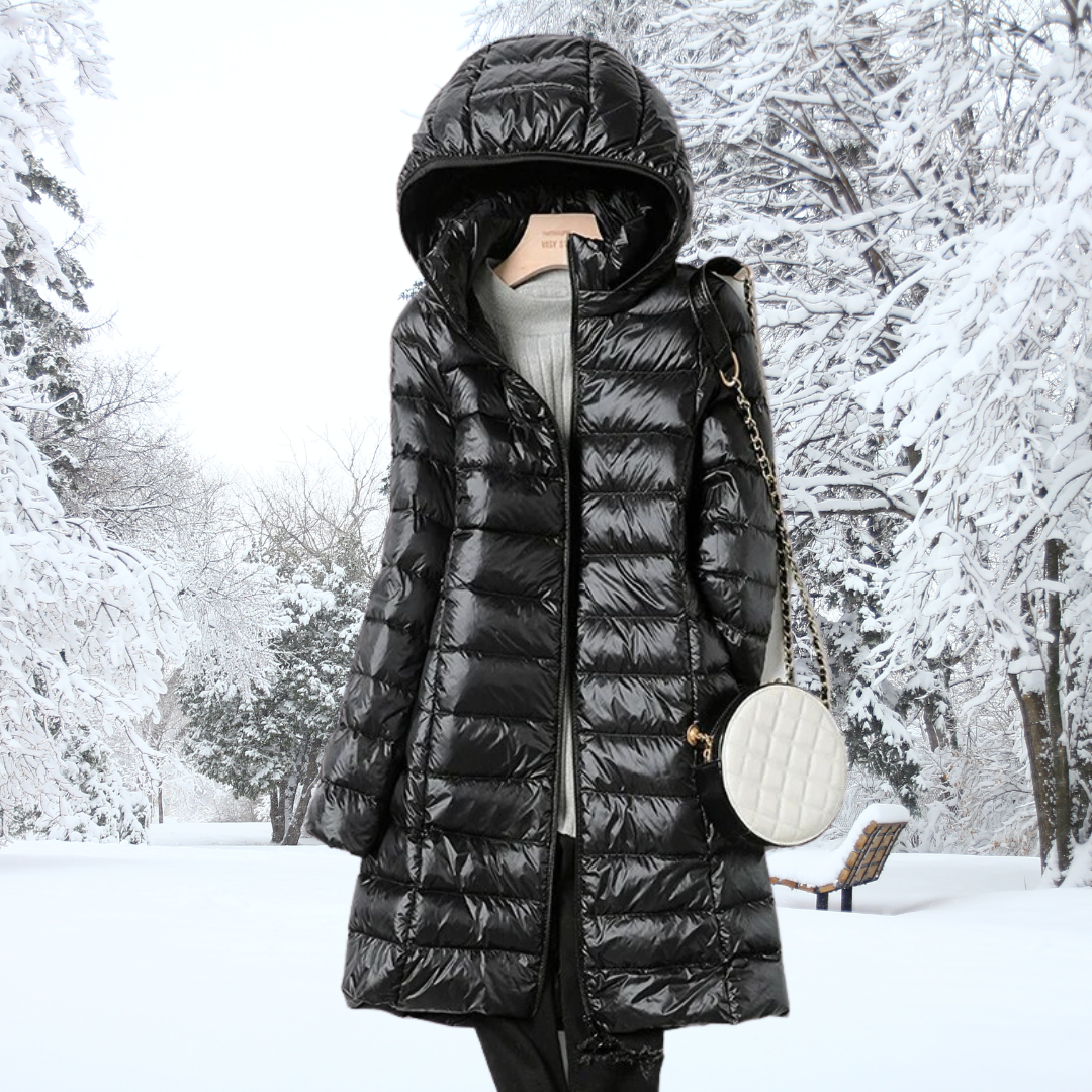Drune | Damen Pufferjacke - gesteppte Winterjacke mit Kapuze und Reißverschluss