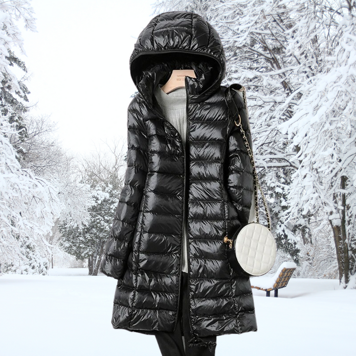 Drune | Damen Pufferjacke - gesteppte Winterjacke mit Kapuze und Reißverschluss
