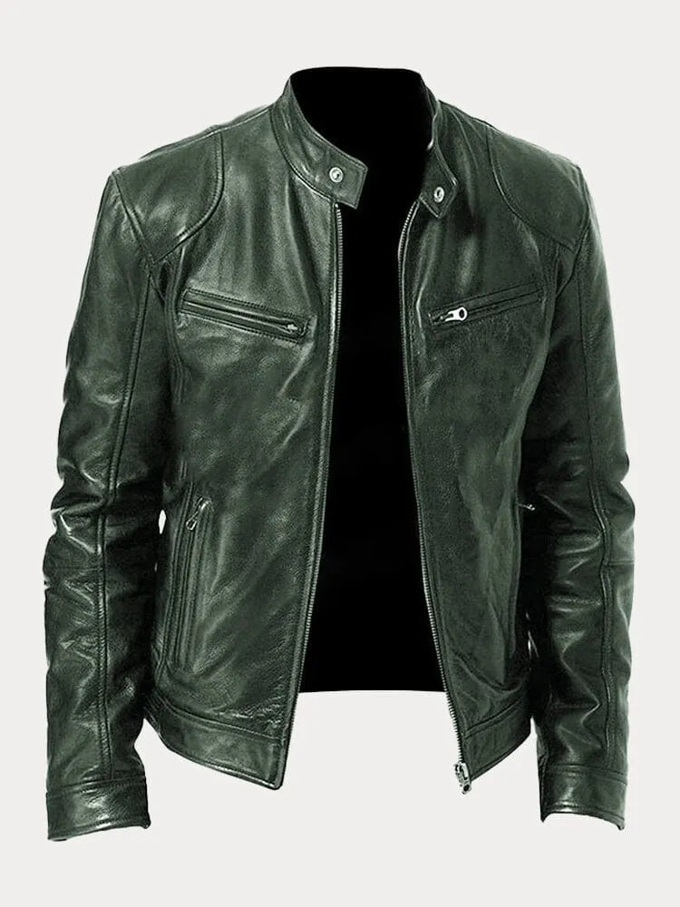 Drune Herren Lederjacke Lässig Robust Klassisches Design