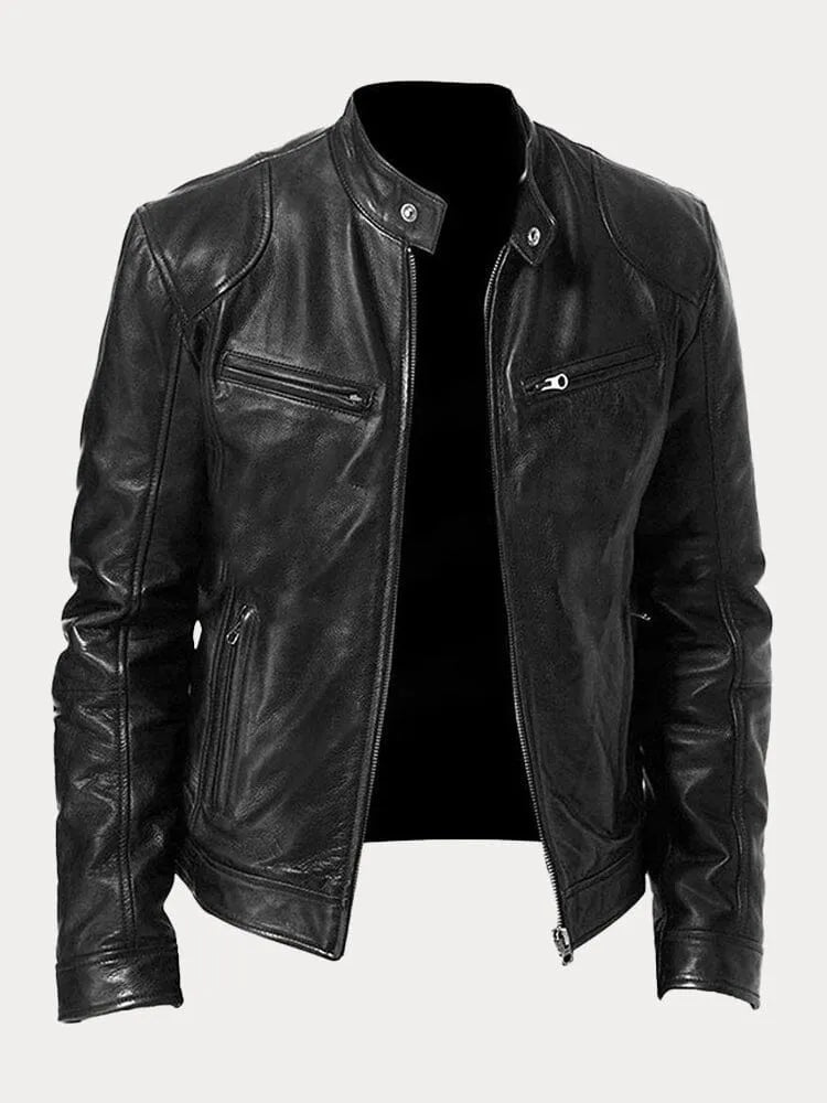 Drune Herren Lederjacke Lässig Robust Klassisches Design