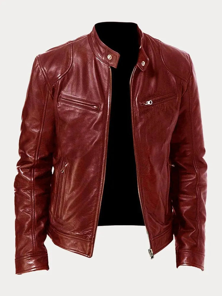 Drune Herren Lederjacke Lässig Robust Klassisches Design