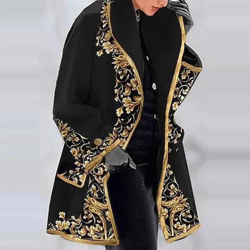 Drune - Damen Blumenjacquard-Kimono-Mantel für elegantes Layering
