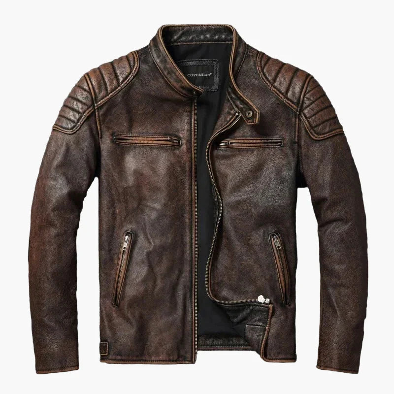 Drune | Bikerjacke im klassischen Moto-Style - Schmal geschnittene modische Übergangsjacke für Freizeit und Alltag