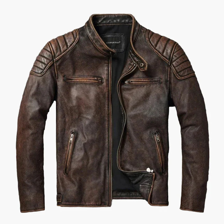 Drune | Bikerjacke im klassischen Moto-Style - Schmal geschnittene modische Übergangsjacke für Freizeit und Alltag