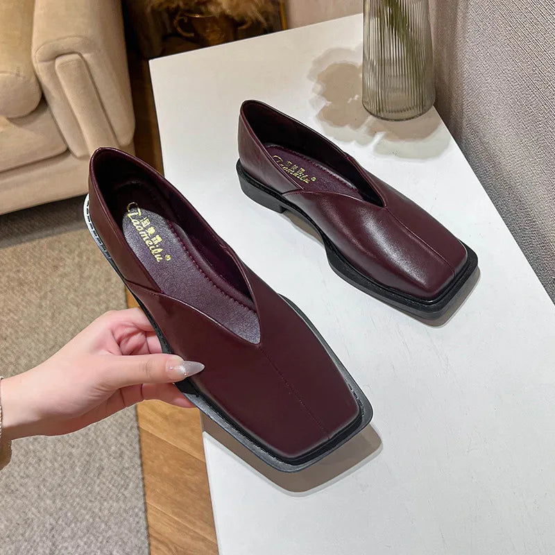 Drune | Niedrige Absätze Mary Jane Schuhe mit Quadratzehen und Frühlingsdesign