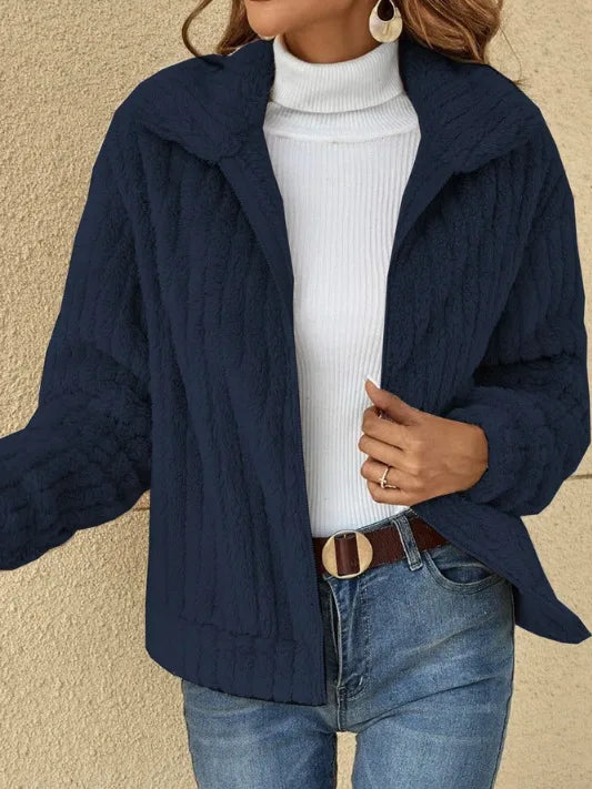 Drune | Kurzjacke Plüsch Blau