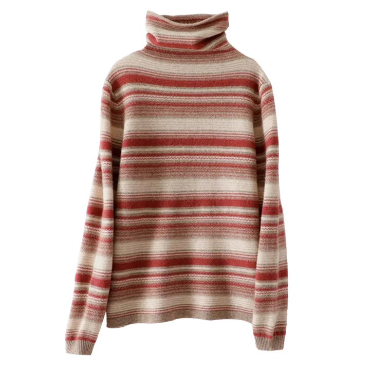 Drune | Rollkragenpullover im Retro-Streifenmuster - Modischer Winterpulli für Alltag & Freizeit