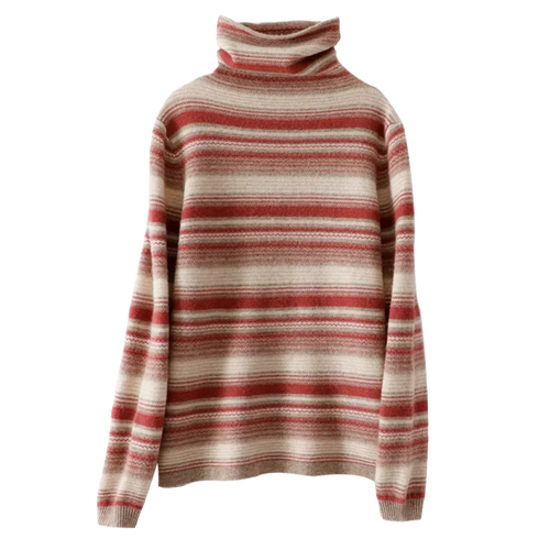 Drune | Rollkragenpullover im Retro-Streifenmuster - Modischer Winterpulli für Alltag & Freizeit