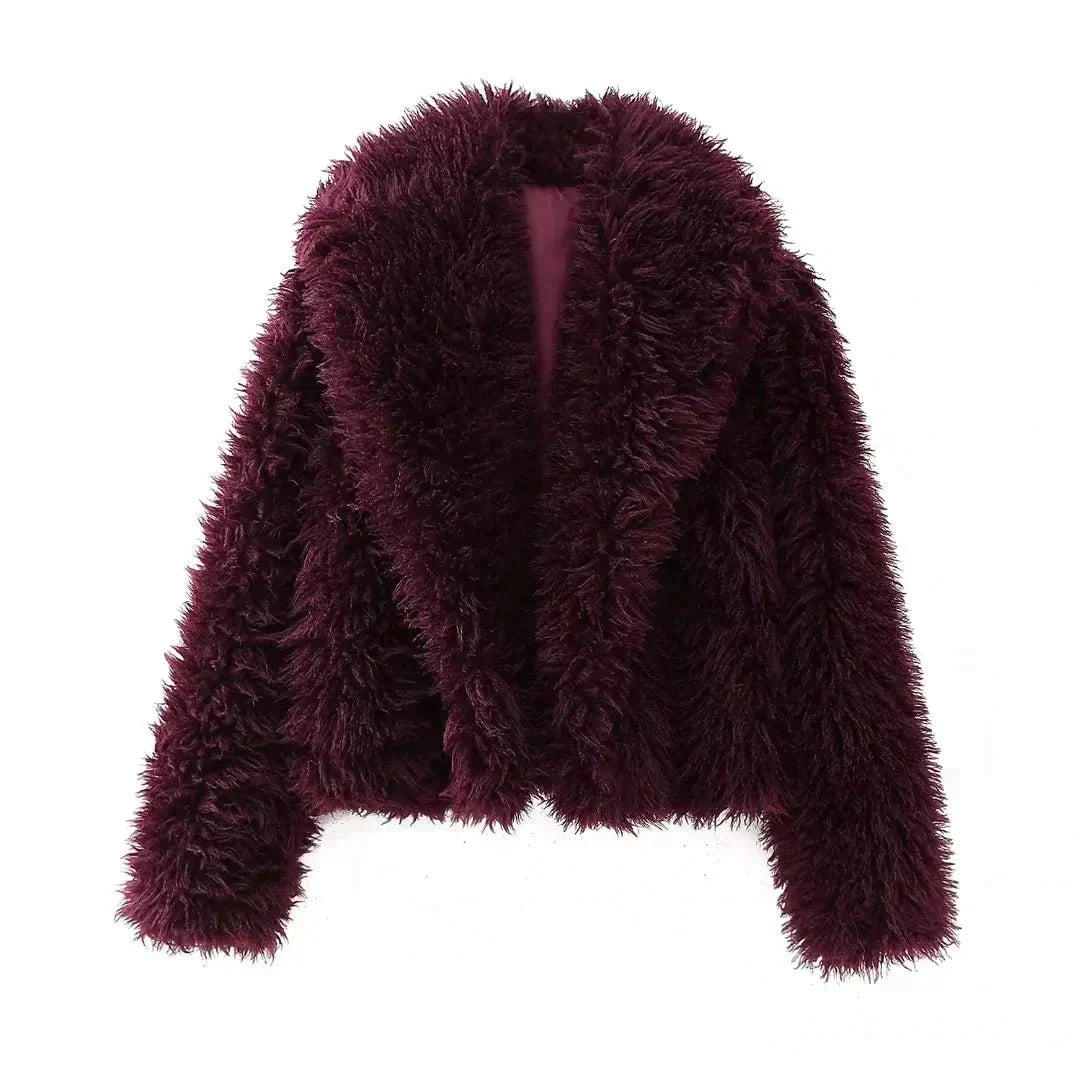 Drune | Kunstpelzjacke - Weiche Plüschtextur - Statement-Oberbekleidung - Winter Glam