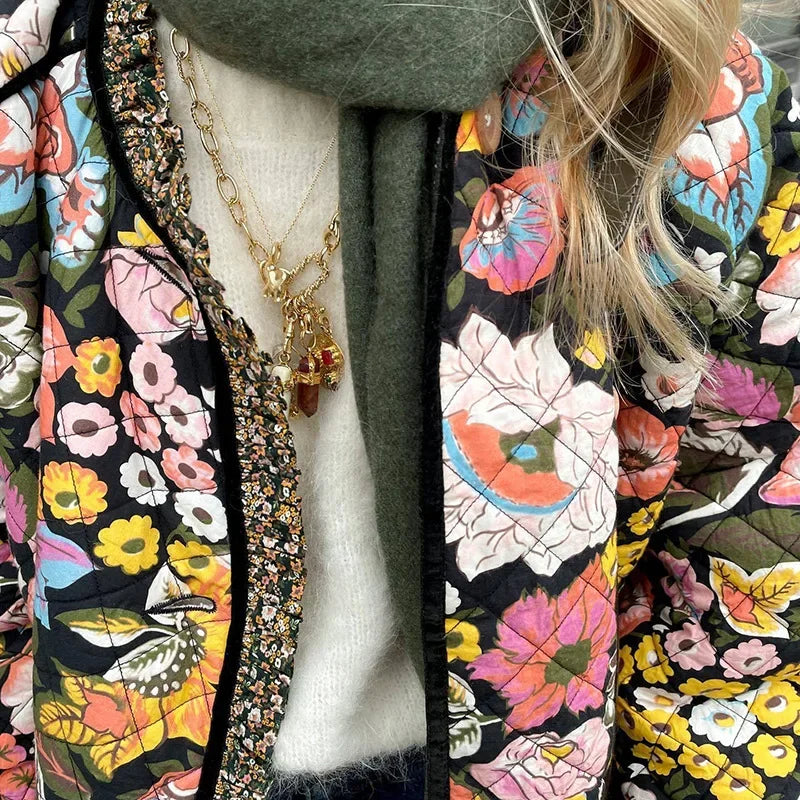 Drune | Floral Gequilteter Mantel