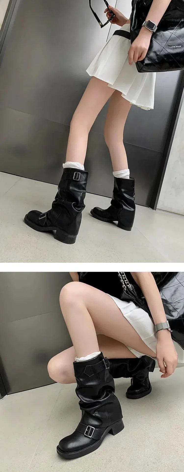 Drune | Falten Mid-Calf Stiefel