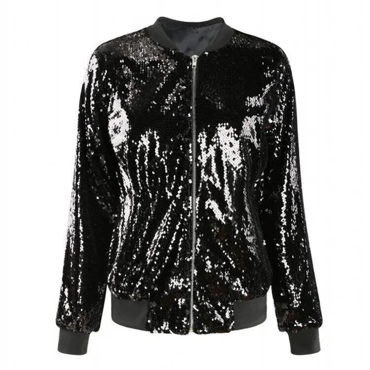 Drune | Paillettenmantel Bomberjacke