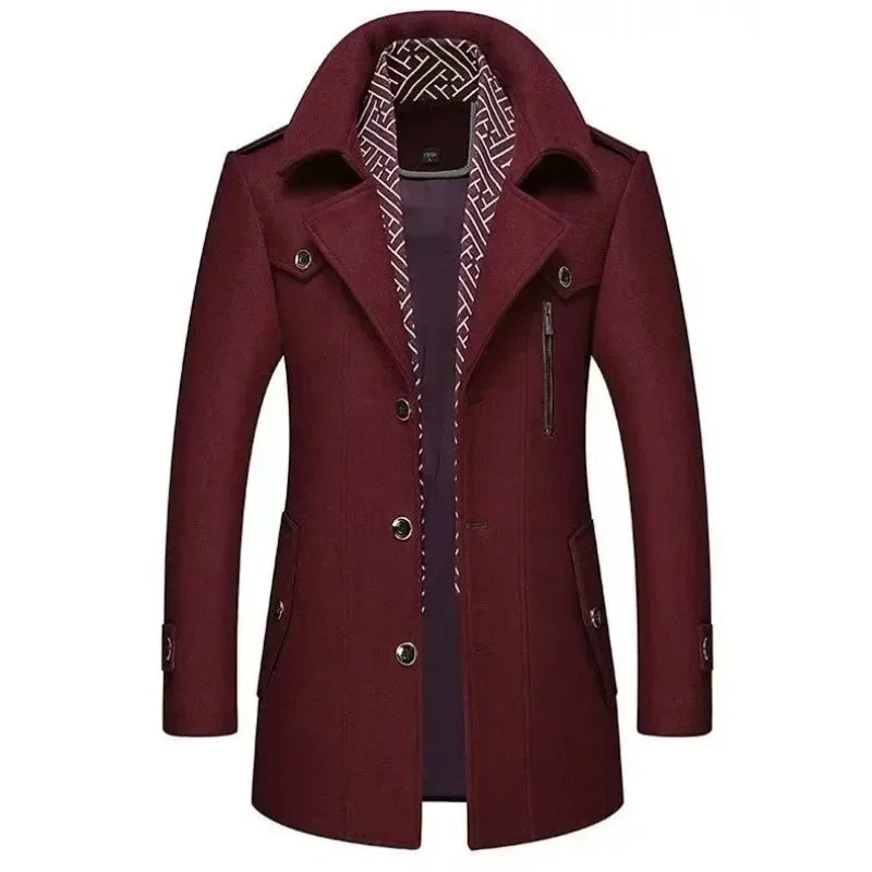 Drune | Business Mantel Eleganter Winter Langjacke Klassisch Modern Freizeit
