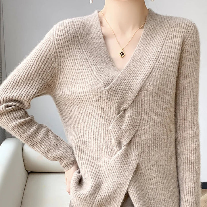 Drune | Pullover aus mit gedrehtem V-Ausschnitt für Damen
