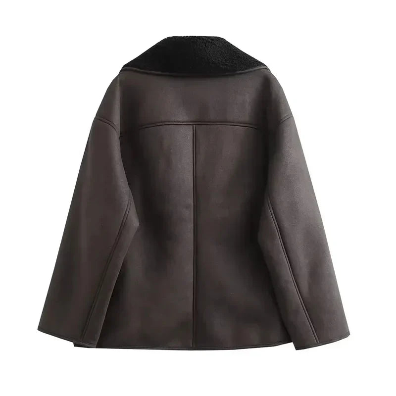 Drune | Winterjacke mit Breitem Kragen und Knopfverschluss für Damen