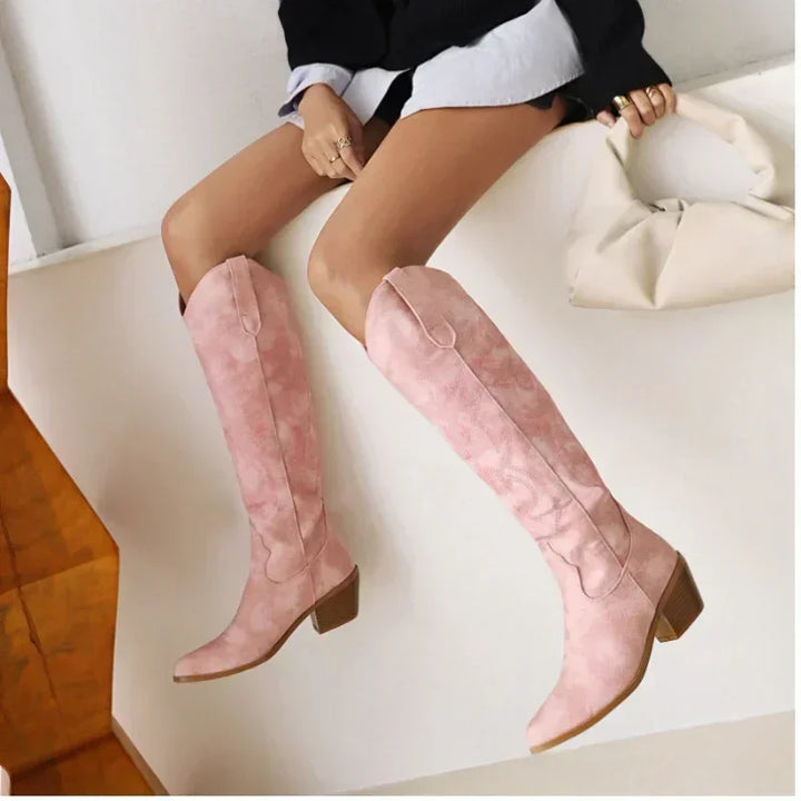 Drune | Kniehohe Cowboystiefel Aus Wildleder Für Damen