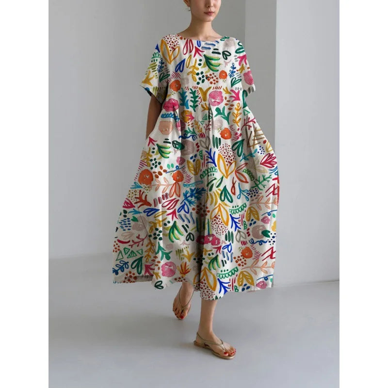 Premium bedrucktes Maxikleid