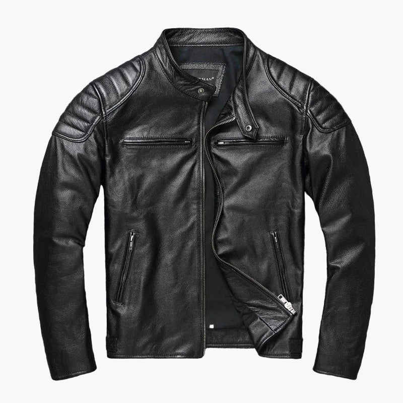 Drune | Bikerjacke im klassischen Moto-Style - Schmal geschnittene modische Übergangsjacke für Freizeit und Alltag