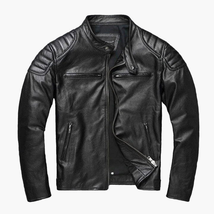 Drune | Bikerjacke im klassischen Moto-Style - Schmal geschnittene modische Übergangsjacke für Freizeit und Alltag