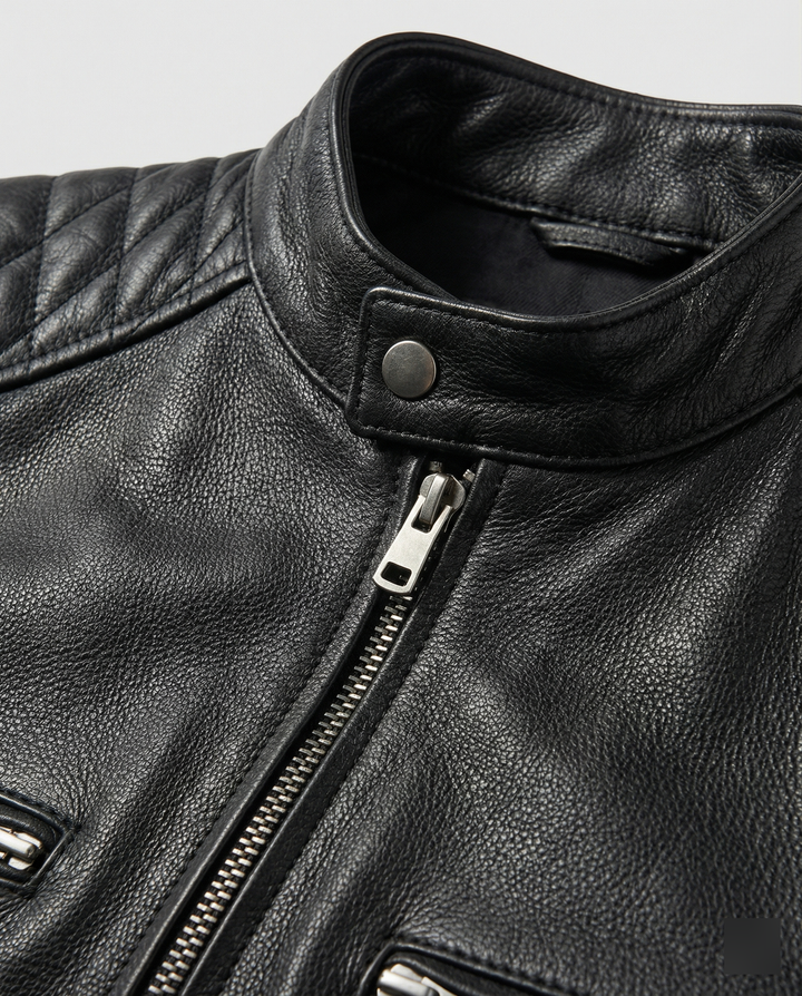 Drune | Bikerjacke Im Klassischen Moto-Style - Schmal Geschnittene Modische Übergangsjacke für Freizeit und Alltag