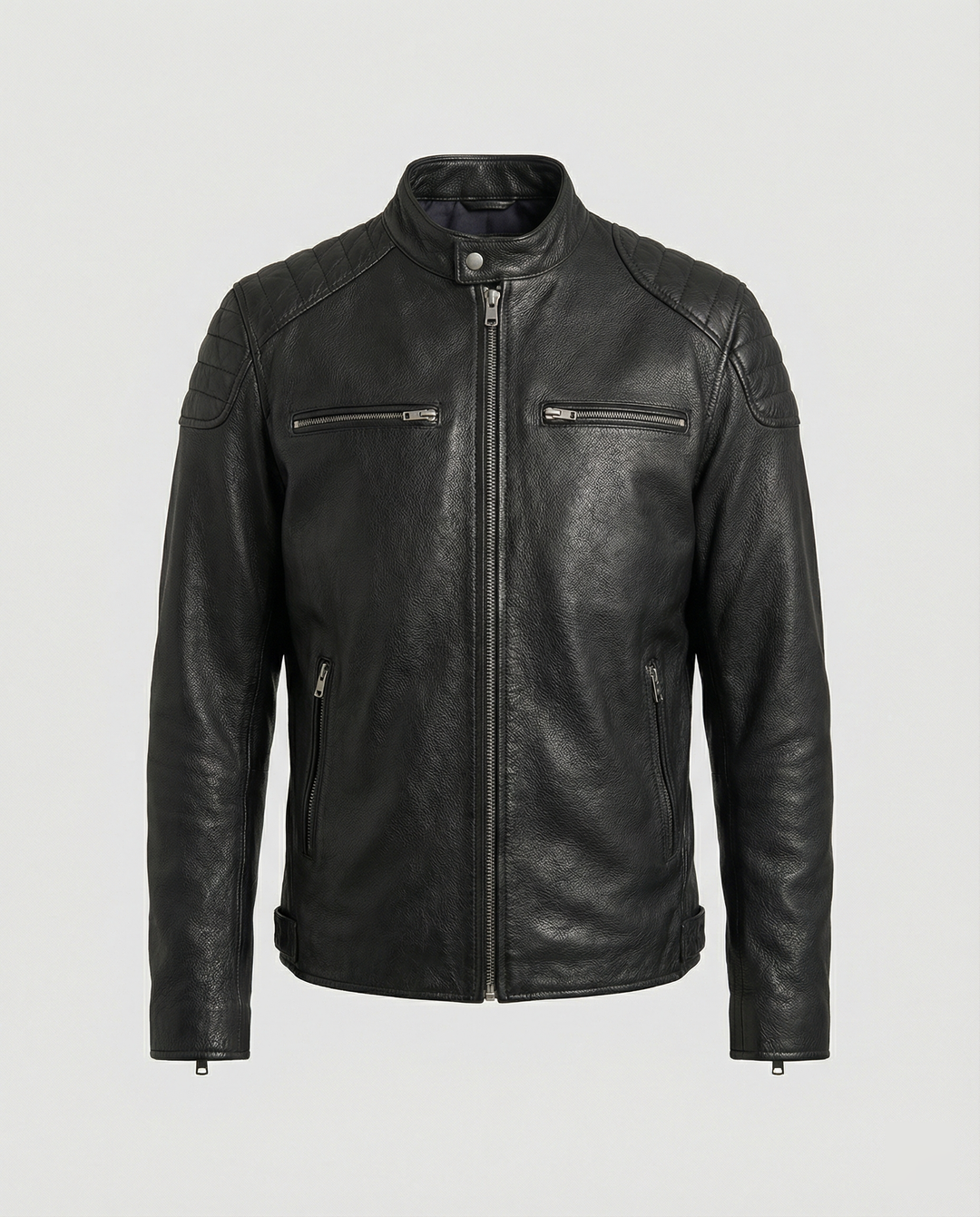 Drune | Bikerjacke Im Klassischen Moto-Style - Schmal Geschnittene Modische Übergangsjacke für Freizeit und Alltag