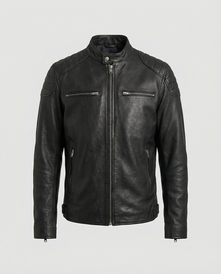 Drune | Bikerjacke Im Klassischen Moto-Style - Schmal Geschnittene Modische Übergangsjacke für Freizeit und Alltag