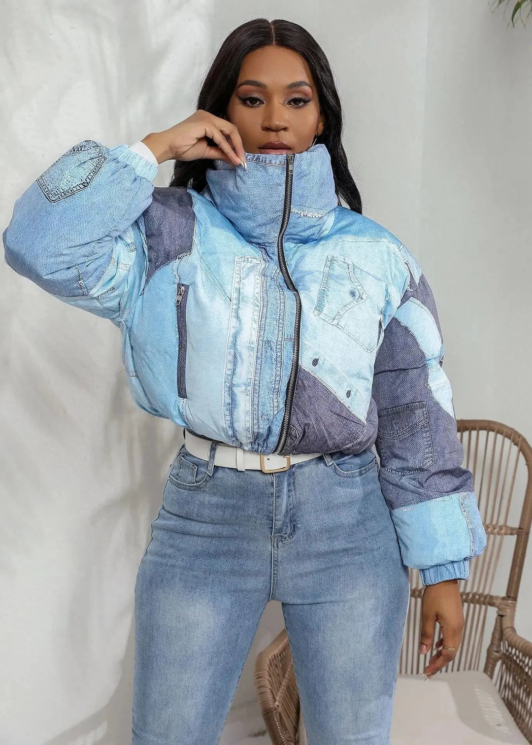 Drune | Farbblock Pufferjacke - Verkürztes Design - Trendige Wintermode