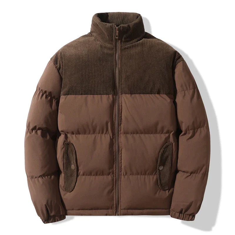 Drune | Unisex gesteppte Jacke mit Details aus kordeligem Samt Aiden