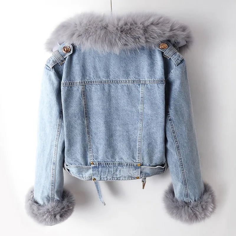 Drune | Damen Jeansjacke mit Paspeln