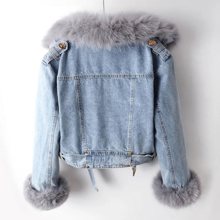 Drune | Damen Jeansjacke mit Paspeln