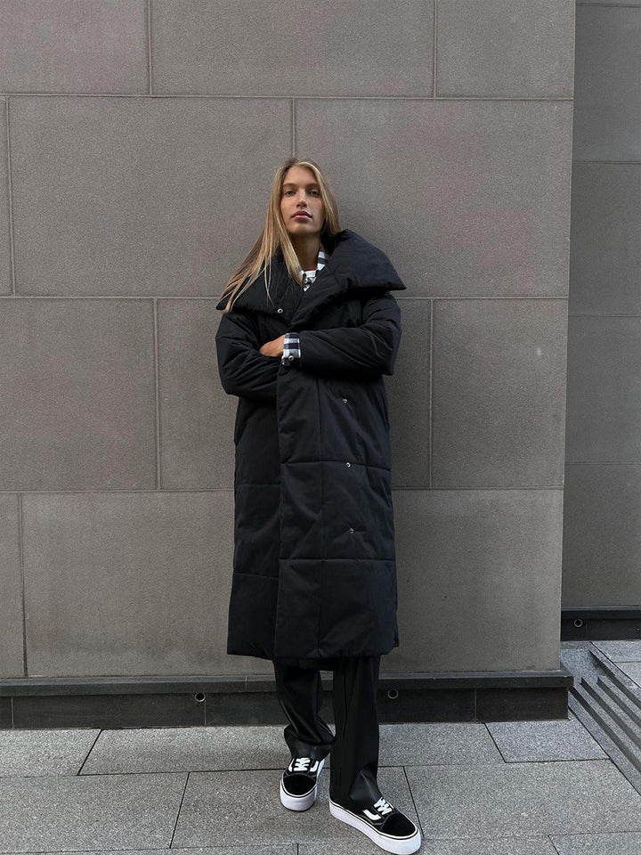 Drune | Langer Wintermantel mit breitem elegantem Kragen