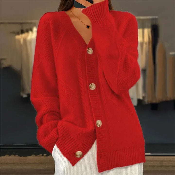 Drune | Strick-Cardigan mit V-Ausschnitt und Knopfleiste für Damen
