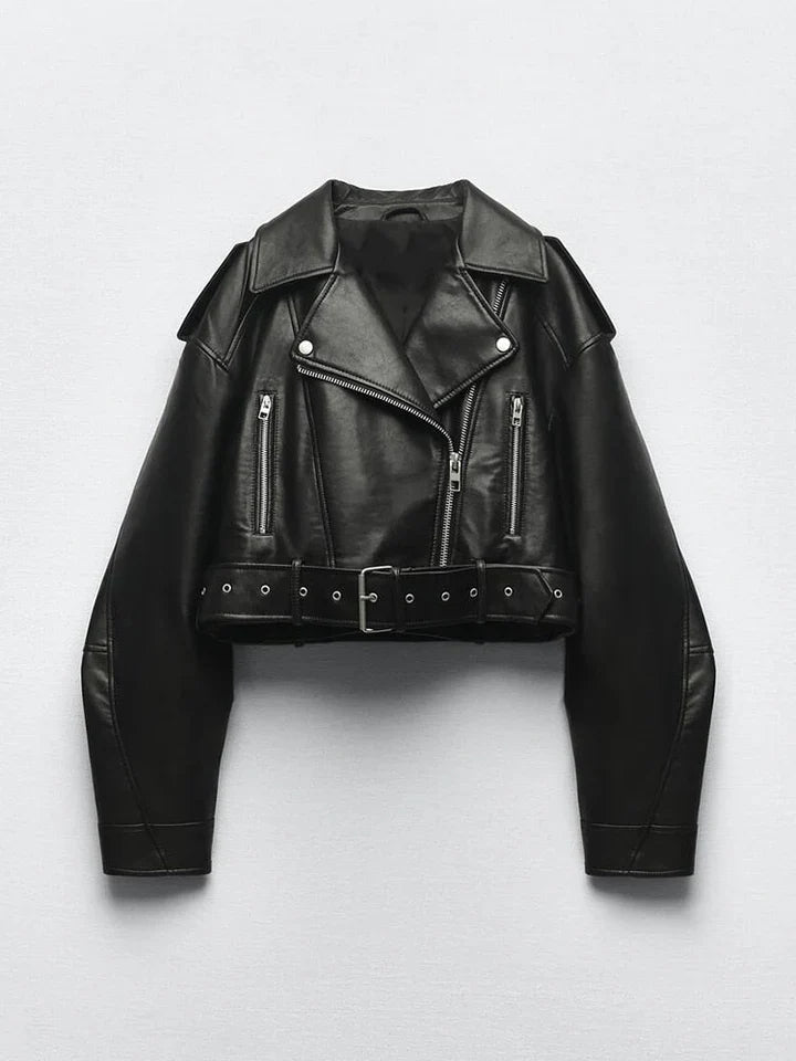 Drune | Elegante midi-Lederjacke für Frauen - Ideal für den Winter