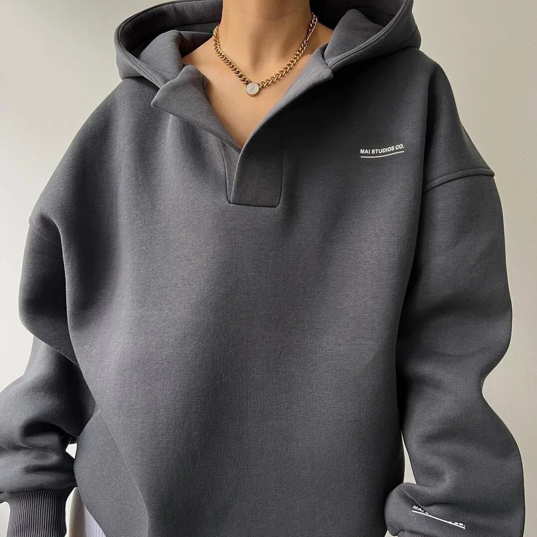 Drune | Damen Lässig Kapuzenpullover Winter