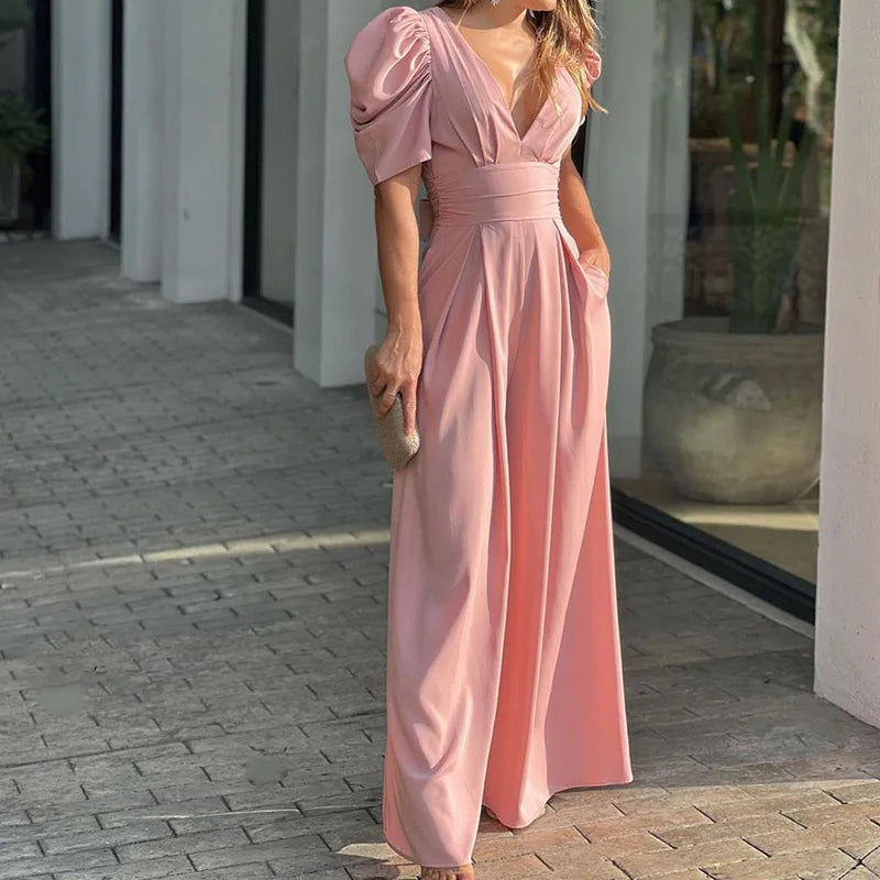 Drune | Eleganter Jumpsuit mit Puffärmeln