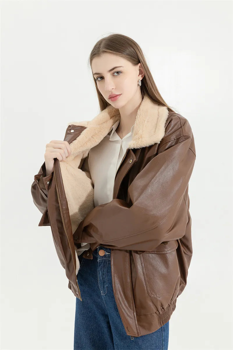 Drune | Leder Winterjacke - Vintage & Stilvoll
