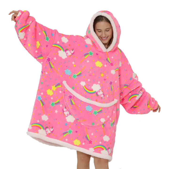 Drune | Übergroße Fleece-Decke mit Kapuze und Taschen