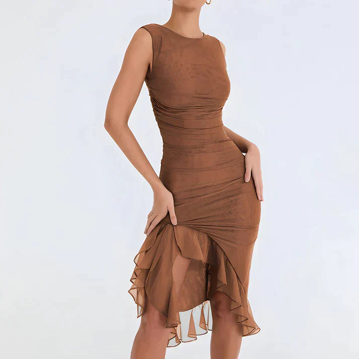 Drune - Elegantes Bodycon-Kleid mit Rüschen